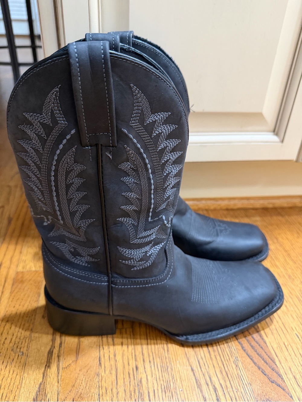 J.B. Dillon Men’s Black Western Pull-On Cowboy Boots Sz 8.5